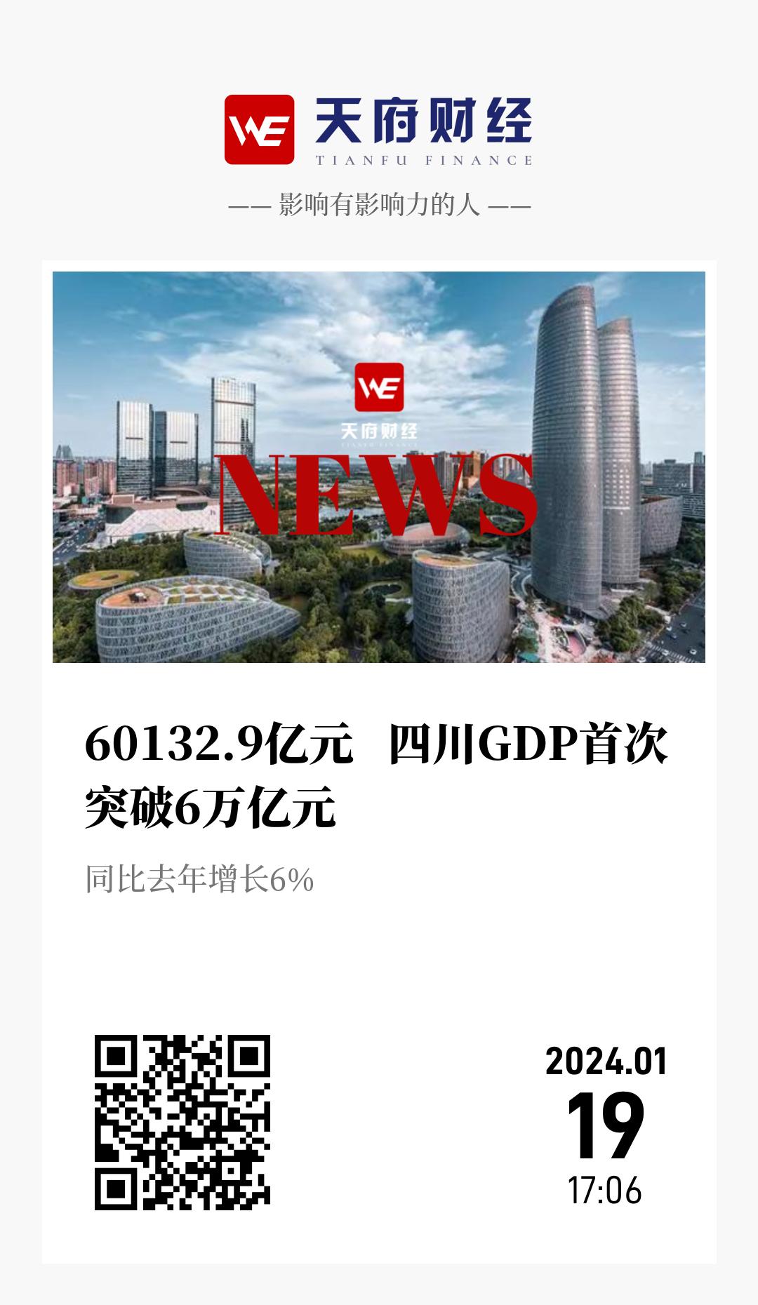 60132.9亿元 四川GDP首次突破6万亿元 - 海报